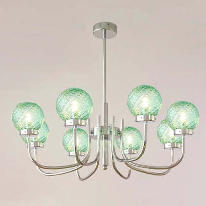 Valentina Fashion LED Pendant Light with green glass spheres