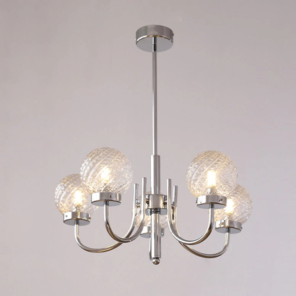 Valentina pendant light with 5 glass ball shades