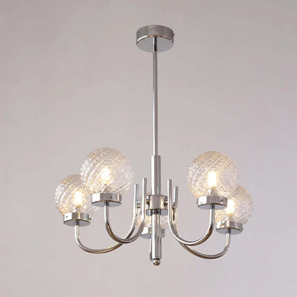 Valentina pendant light with 5 glass ball shades