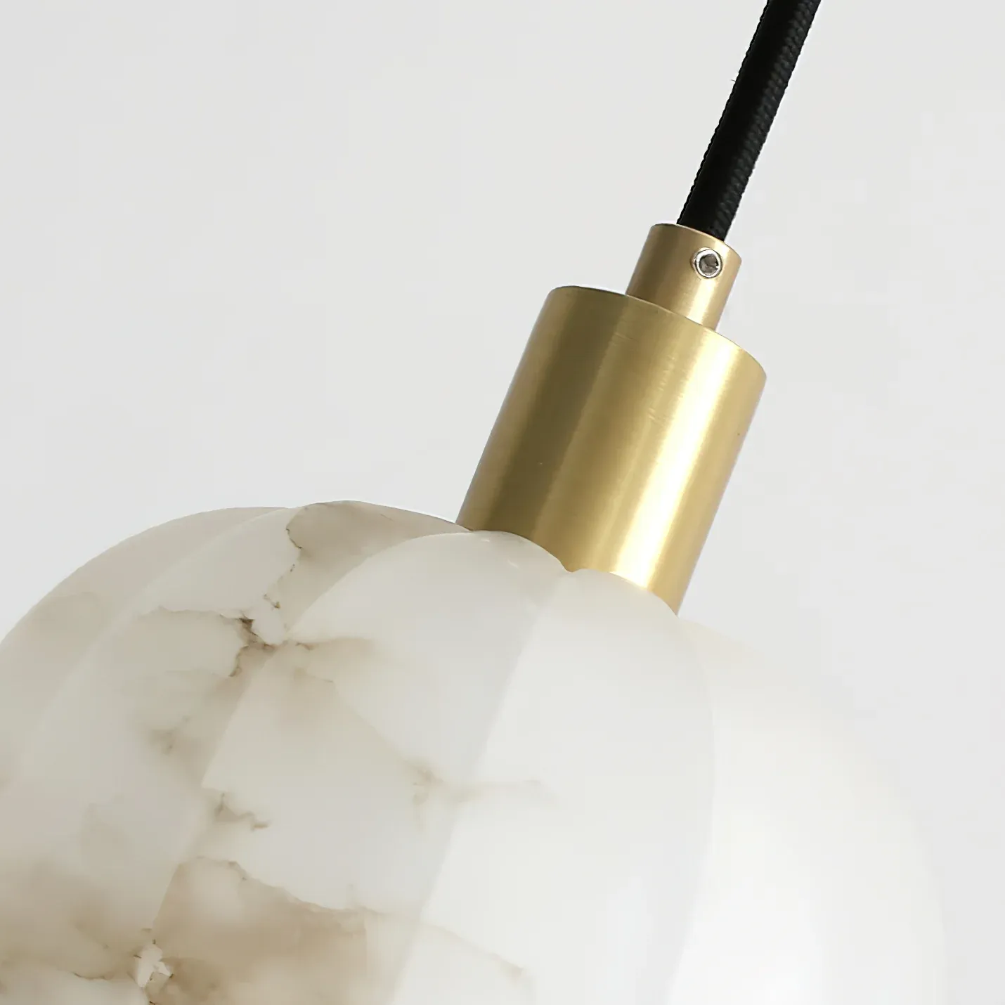 Ozawa pendant light alabaster shade and brass detail