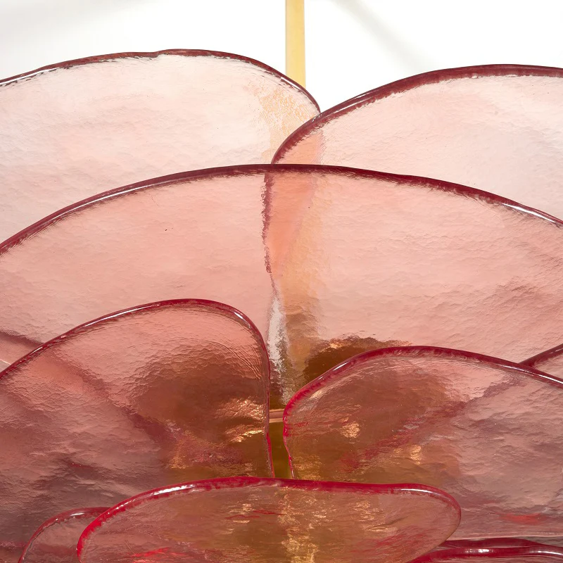 Marilyn Contemporary Lotus Leaf Layered Glass Chandelier