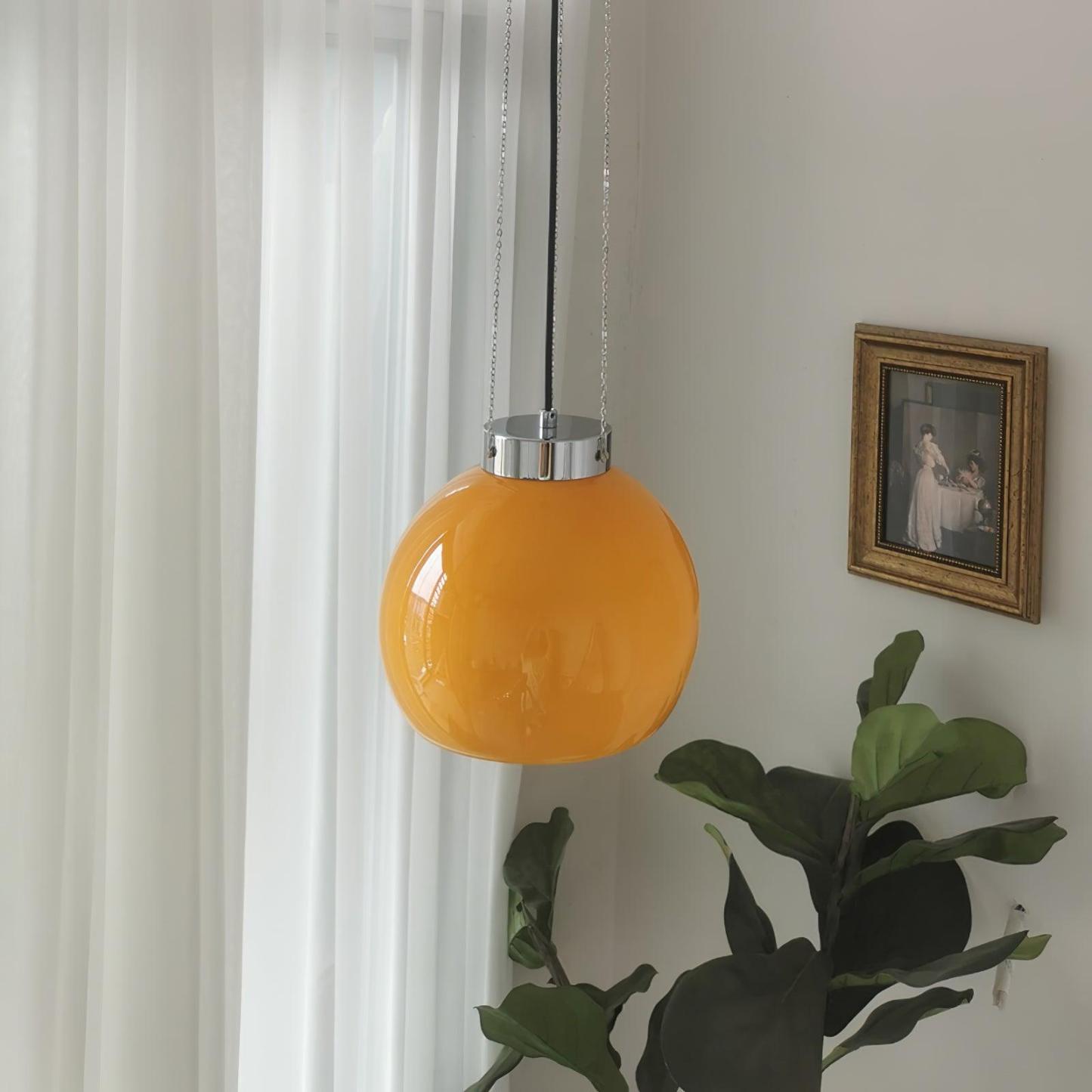 Yellow glass ball pendant light, Hailie style