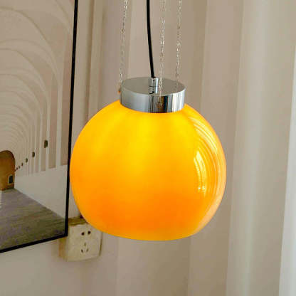 Hailie yellow glass ball pendant light fixture
