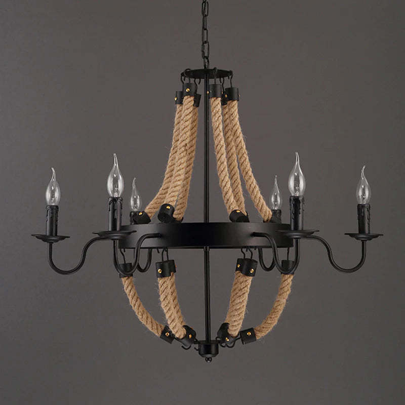 Epoch Industrial LED Pendant Light with rope detail