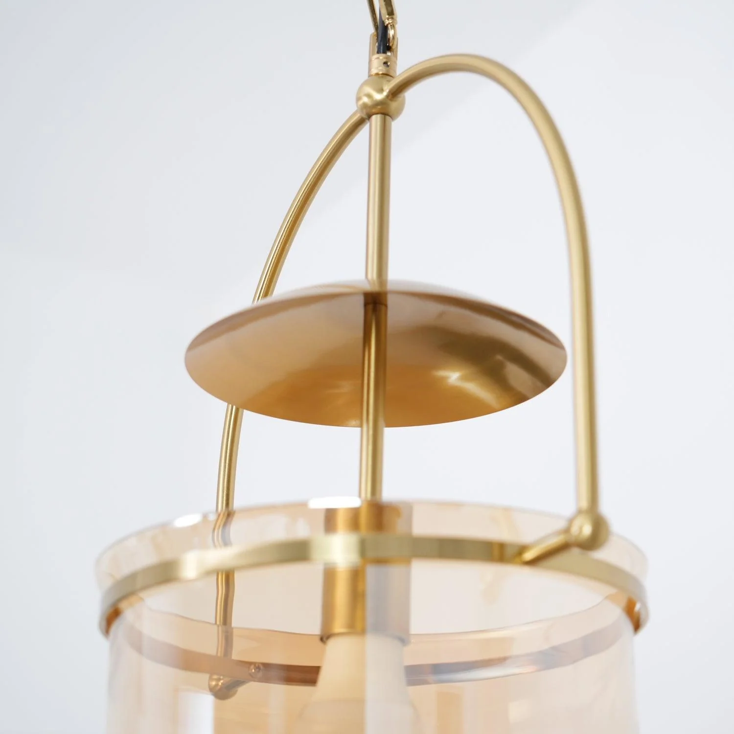Alessio Unusual Glass Amber Clear Metal Pendant Light Bedroom Living Room