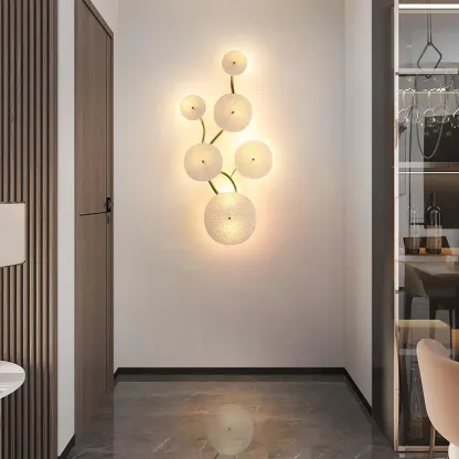 Byers Minimalism Gold White Ceramic Metal Wall Lamp Bedroom Living Room