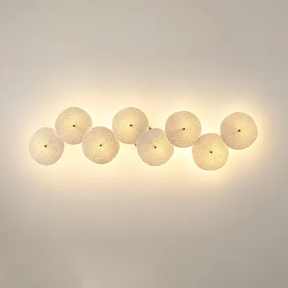 Byers Minimalism Gold White Ceramic Metal Wall Lamp Bedroom Living Room