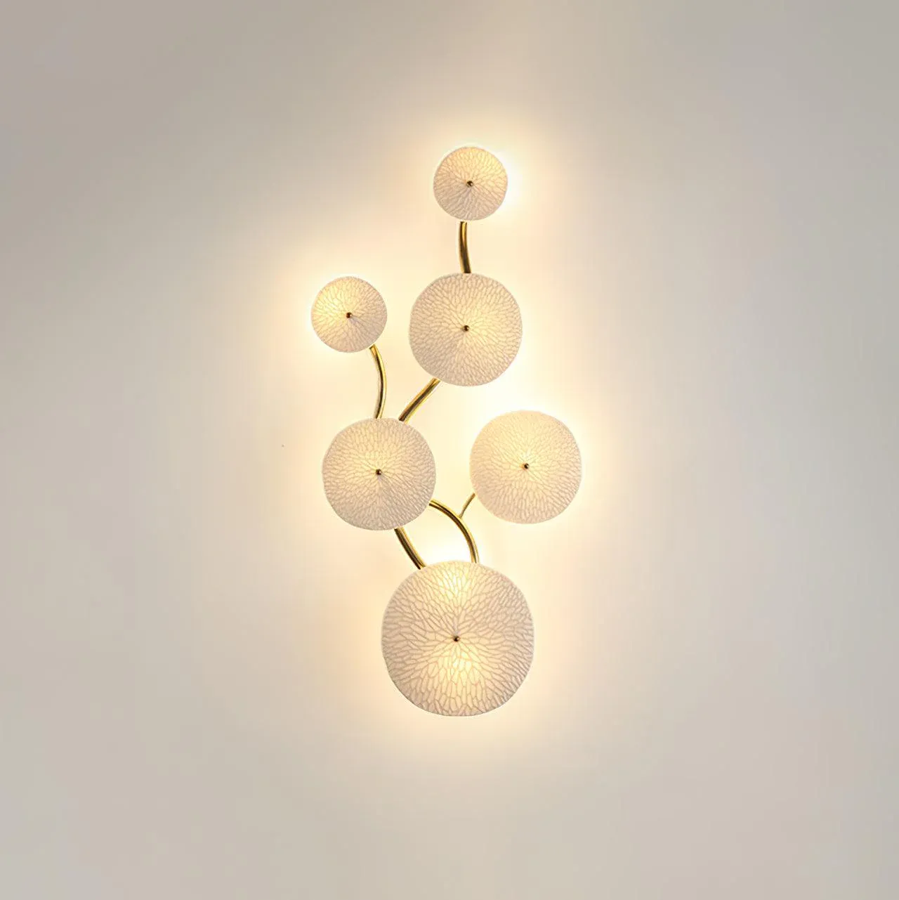 Byers Minimalism Gold White Ceramic Metal Wall Lamp Bedroom Living Room