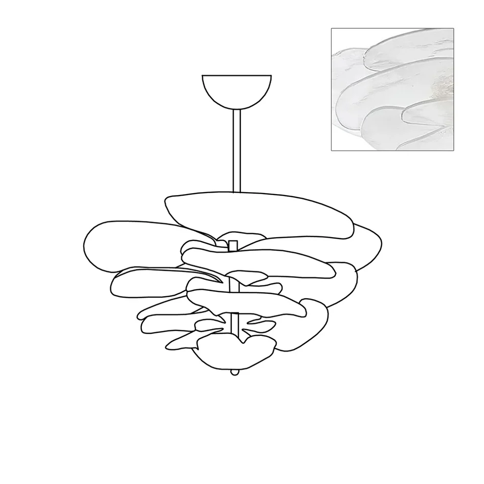 Marilyn Contemporary Lotus Leaf Layered Glass Chandelier