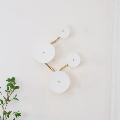Byers Minimalism Gold White Ceramic Metal Wall Lamp Bedroom Living Room