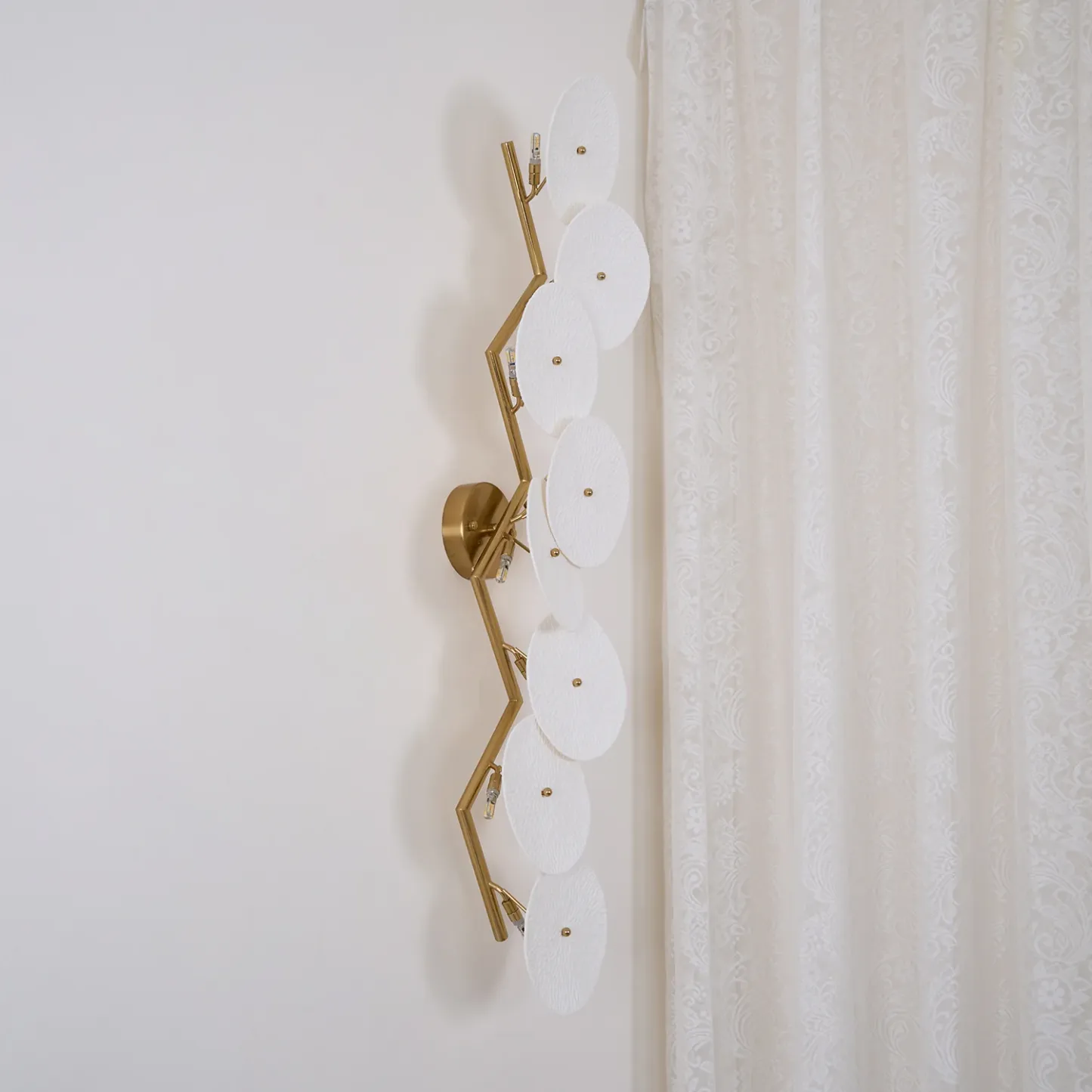 Byers Minimalism Gold White Ceramic Metal Wall Lamp Bedroom Living Room