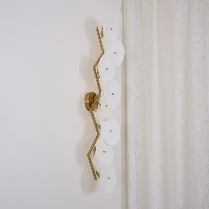 Byers Minimalism Gold White Ceramic Metal Wall Lamp Bedroom Living Room
