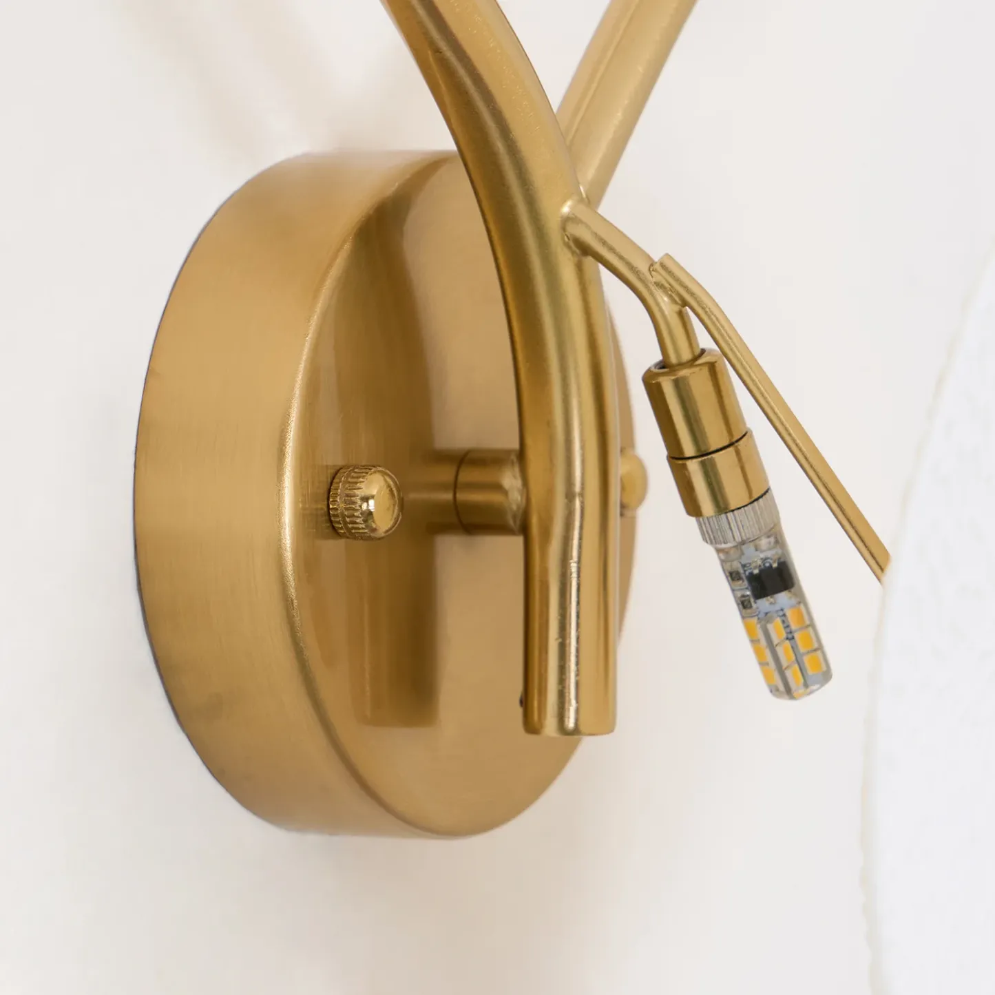 Byers Minimalism Gold White Ceramic Metal Wall Lamp Bedroom Living Room