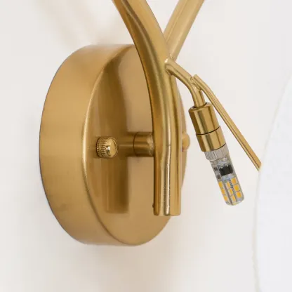 Byers Minimalism Gold White Ceramic Metal Wall Lamp Bedroom Living Room