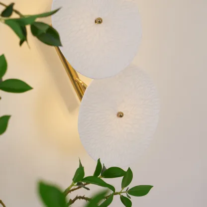 Byers Minimalism Gold White Ceramic Metal Wall Lamp Bedroom Living Room