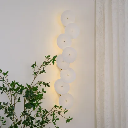 Byers Minimalism Gold White Ceramic Metal Wall Lamp Bedroom Living Room