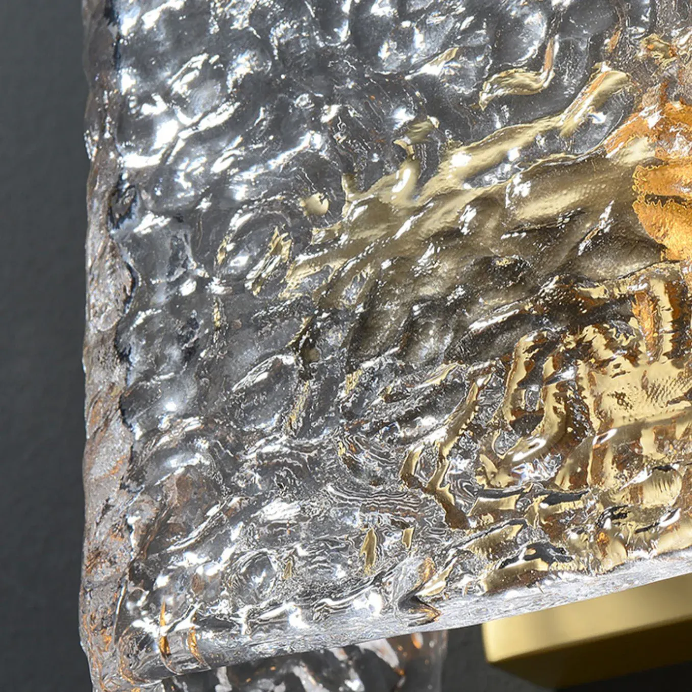 Kristy Wall Lamp, Water Ripple Glass Detail