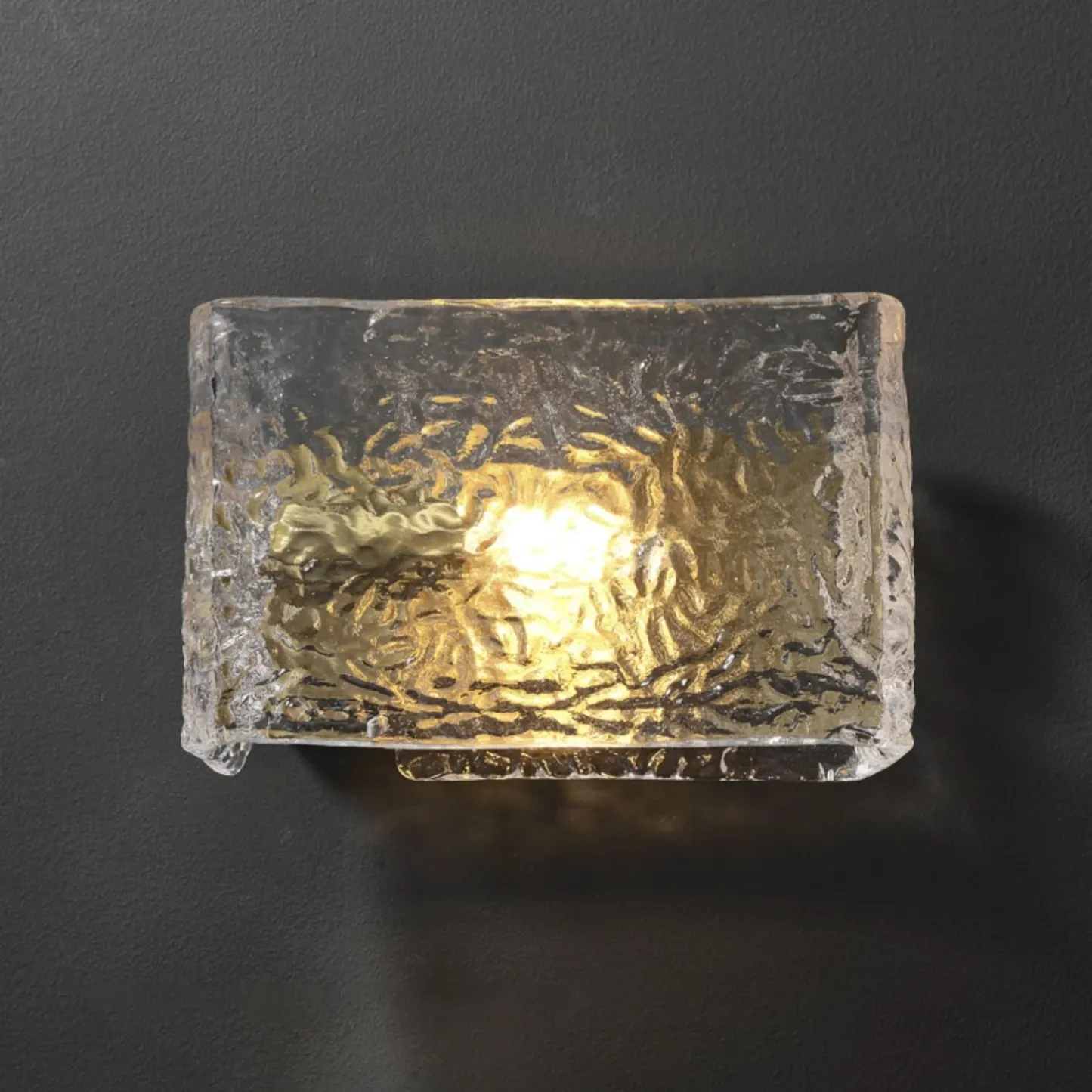 Kristy Wall Lamp, textured glass shade illuminated