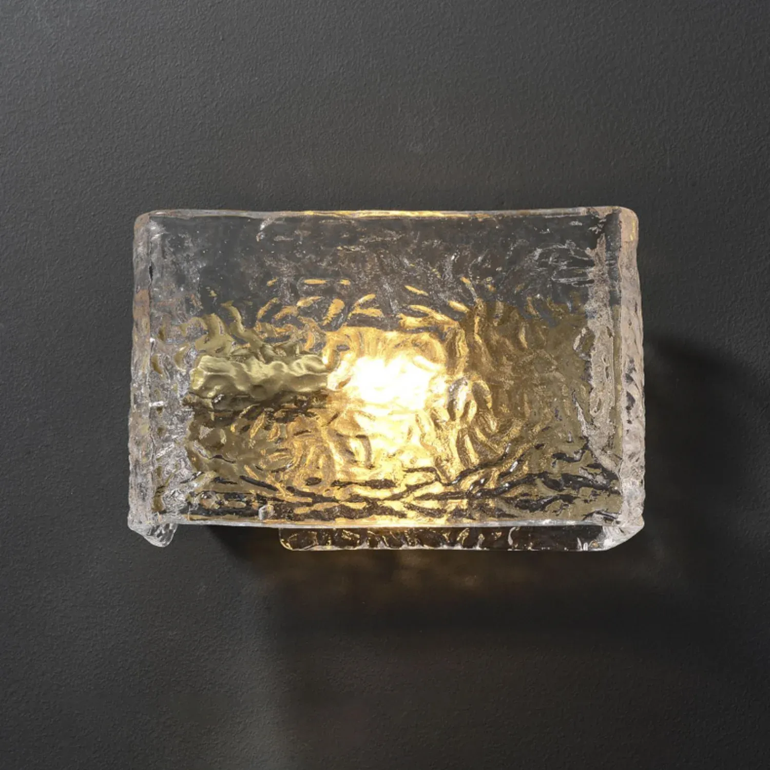 Kristy Wall Lamp, textured glass shade illuminated