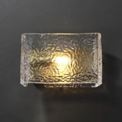 Kristy Wall Lamp, textured glass shade illuminated