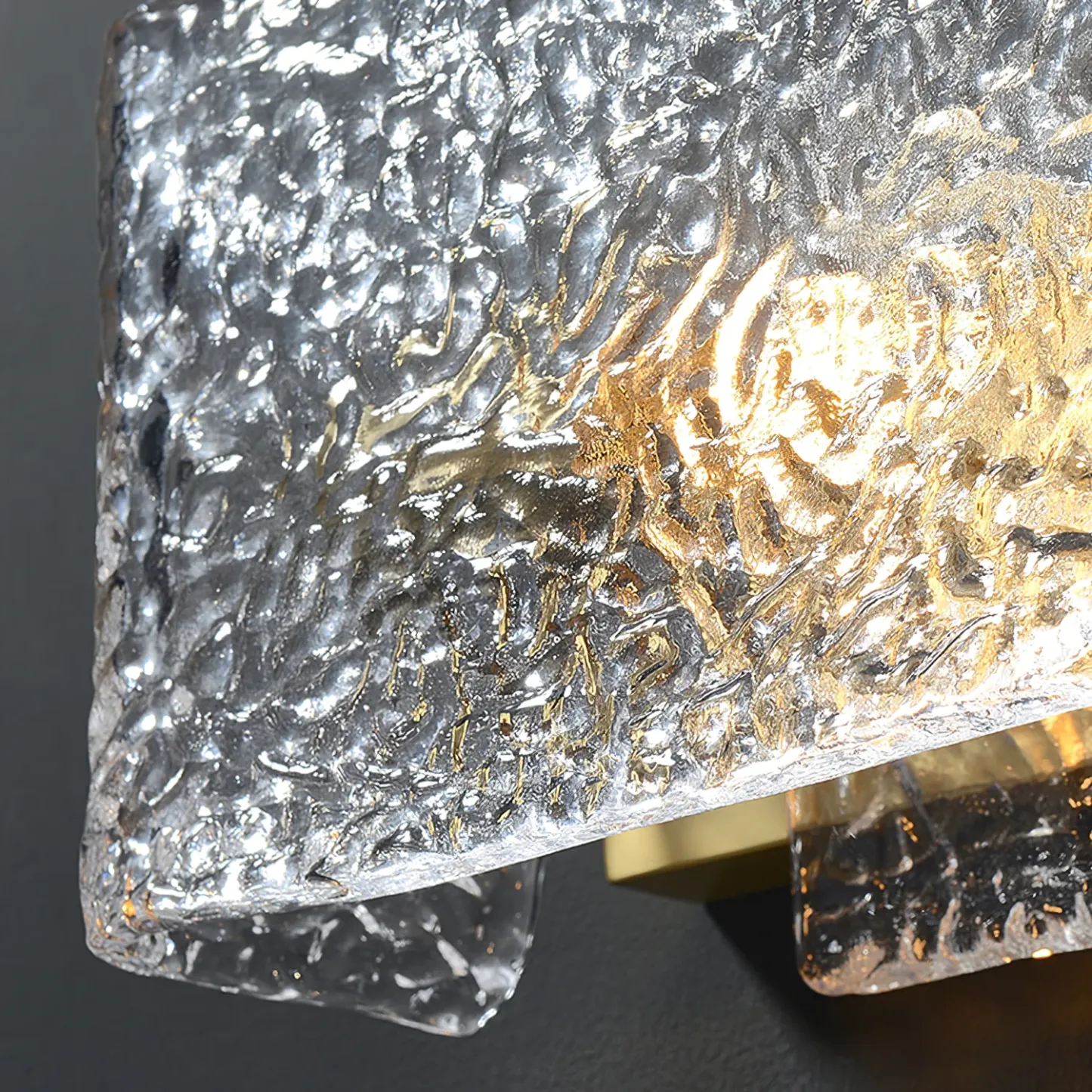 Kristy Wall Lamp close-up of textured glass shade detail