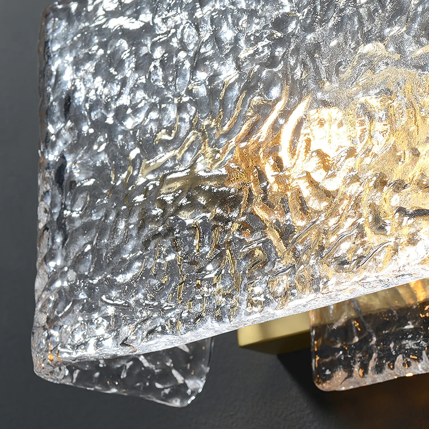 Kristy Wall Lamp close-up of textured glass shade detail