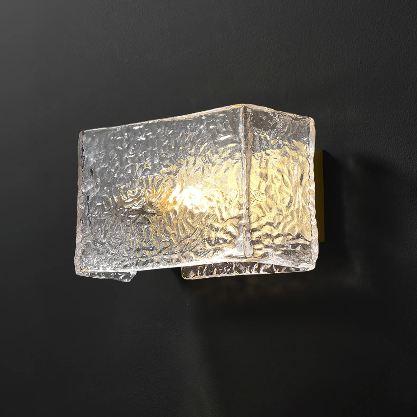 Kristy Wall Lamp: Textured Glass and Brass Design