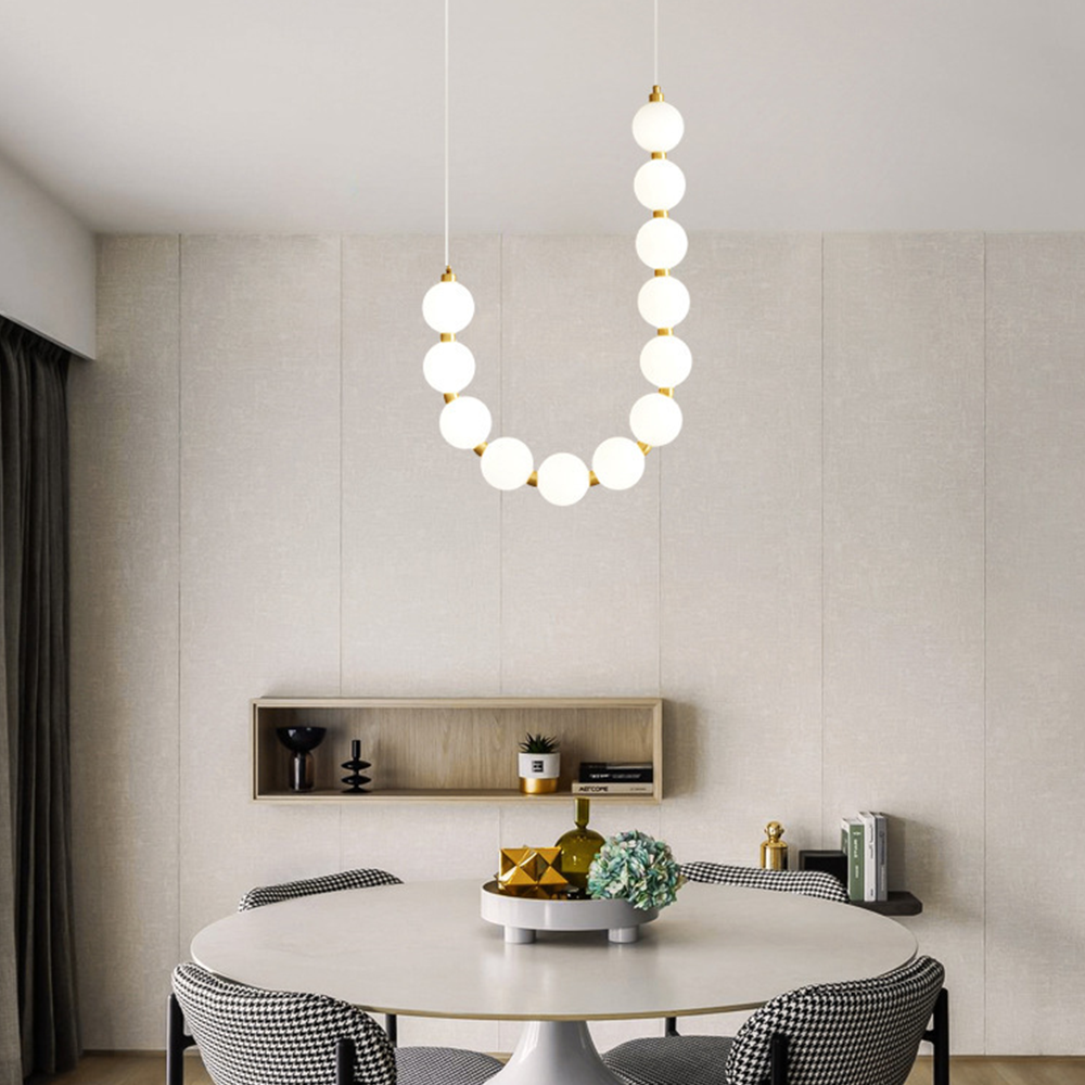 Valentina chandelier over dining table