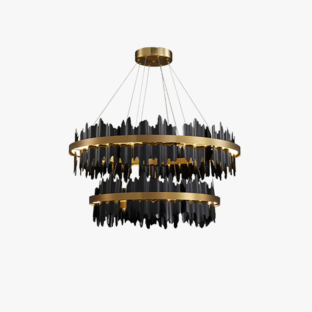 Marilyn Industrial Chandelier Cylindrical Metal - Black and Gold