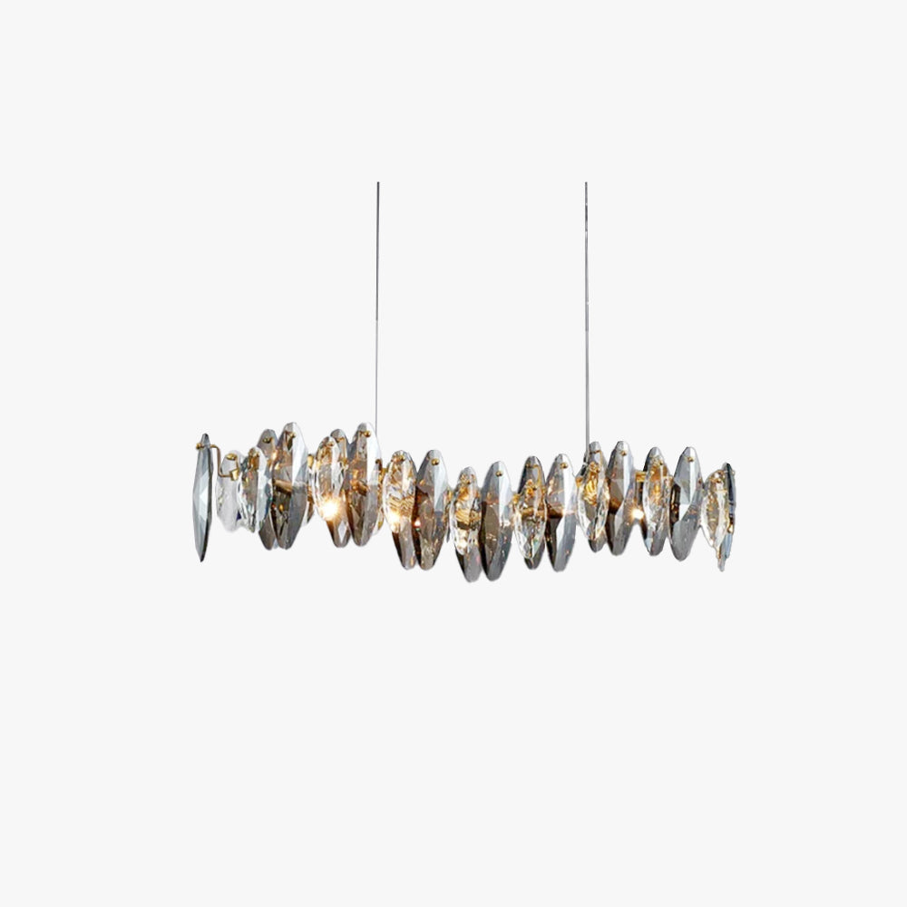 Marilyn Luxurious Elliptical Chandelier - Crystal and Metal Pendant Light