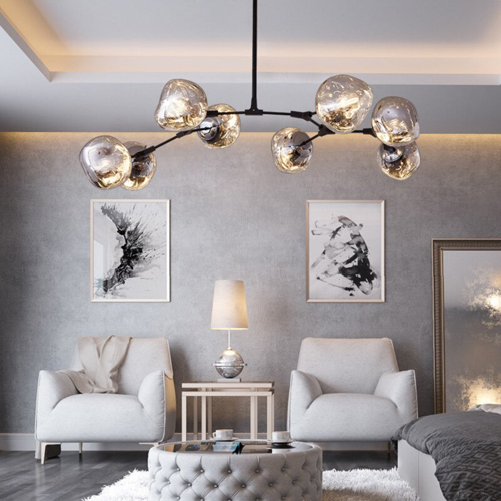 Mirza Modern Globe Lava 3 Pendant Light Fixture 3/6/8 Head