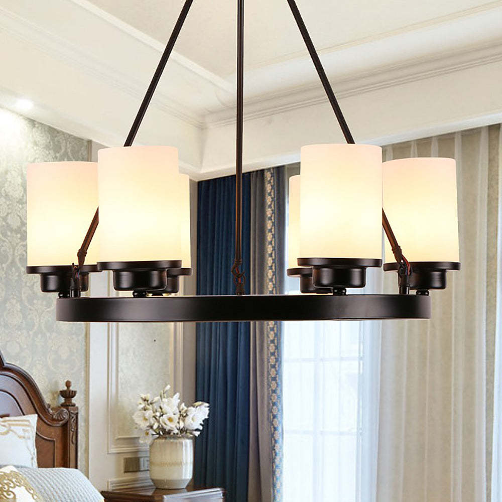 Alessio retro glass chandelier lighting in bedroom Alessio Retro Metal Glass Chandelier for Living Room
