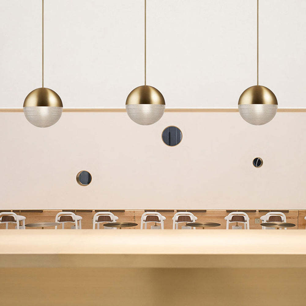 Gold Hailie Pendant Lights in restaurant, Las Sola