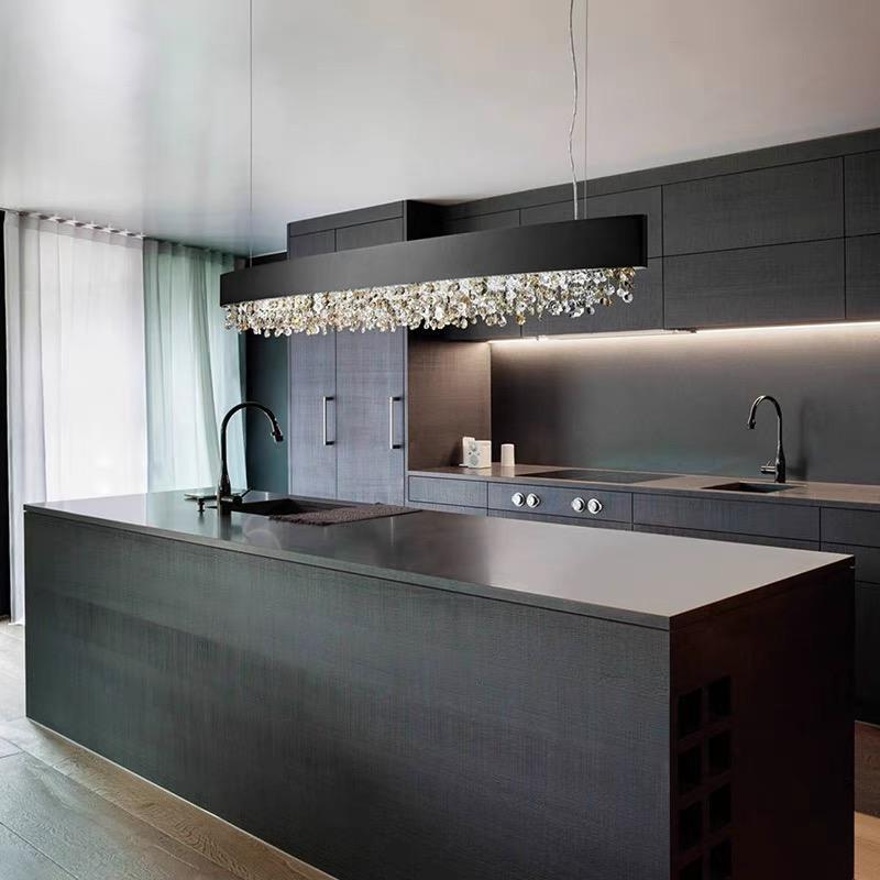 Modern Pendant Light Black/White/Brown/Gold Metal/Crystal | Las Sola