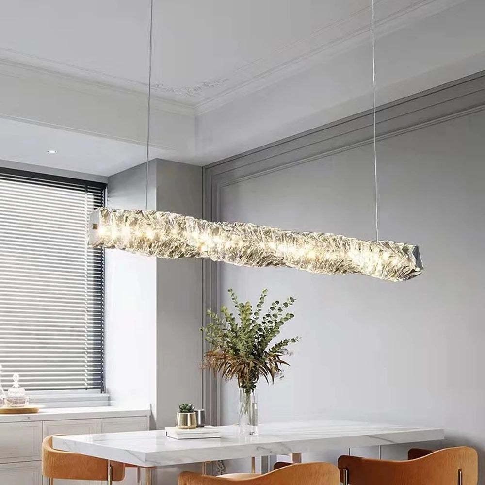 Kristy Crystal Sliver and Pendant Light Stainless Steel