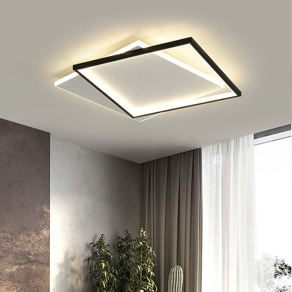 Modern Black and White Square Ceiling Light