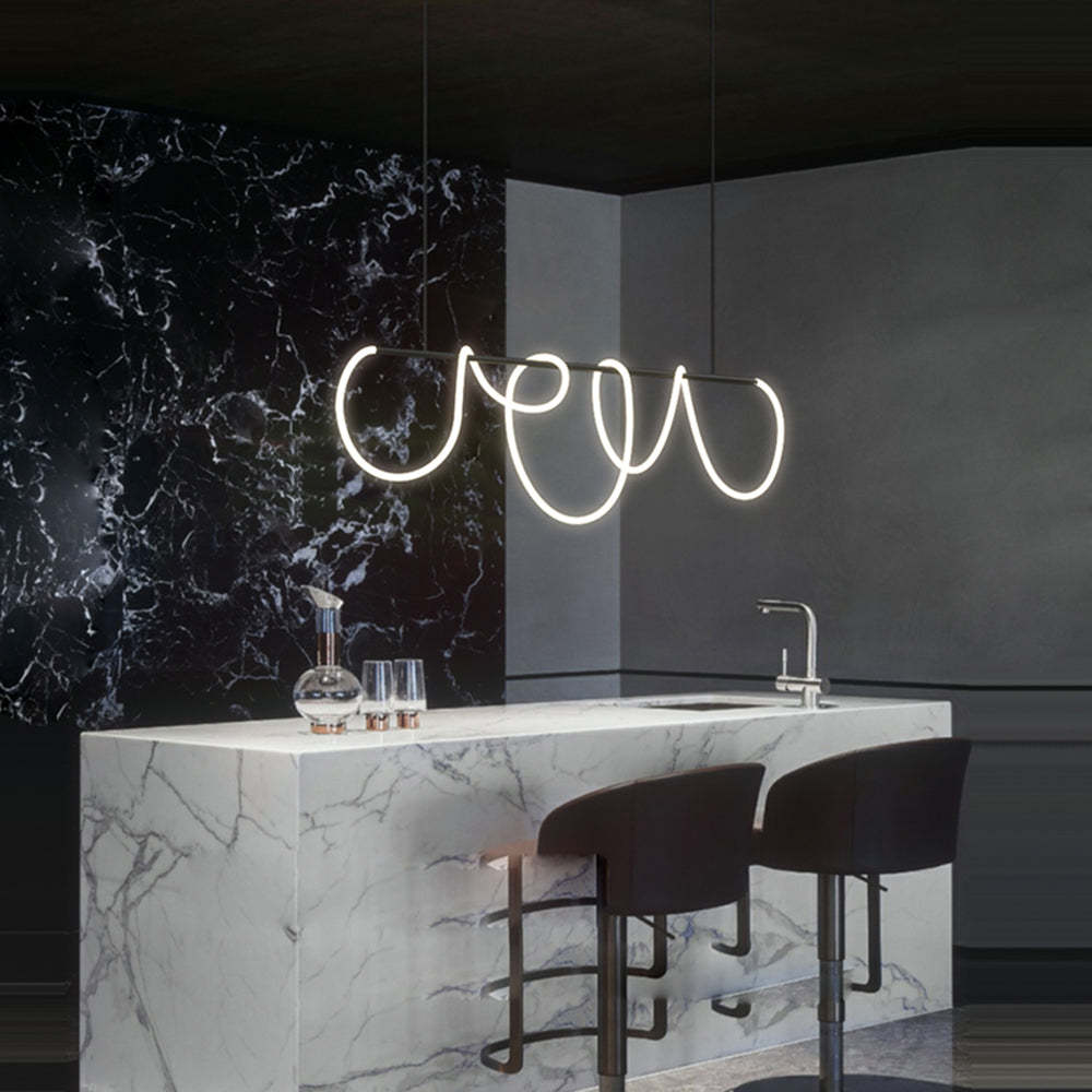 Louise Curved LED Light over kitchen island