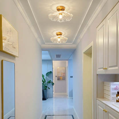 Hallway with Carins flower glass ceiling lights