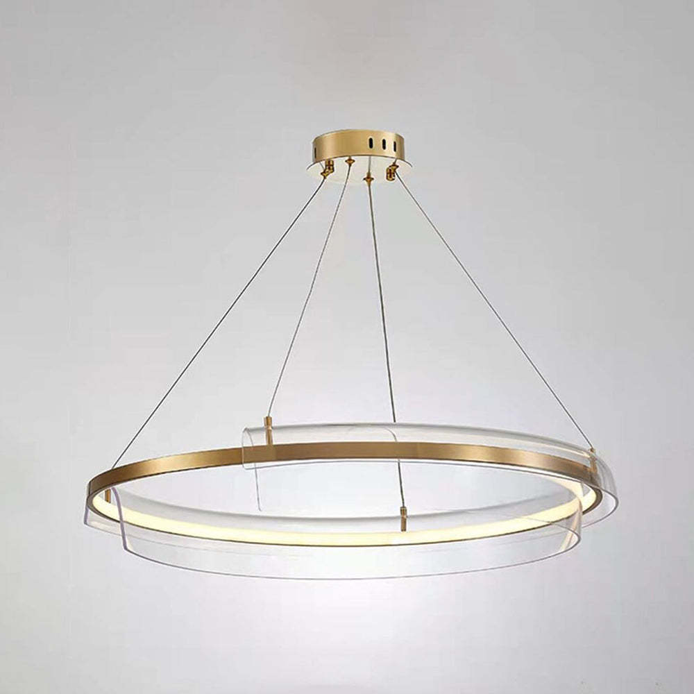 Arisha Pendant Light: Circular LED, Gold Finish