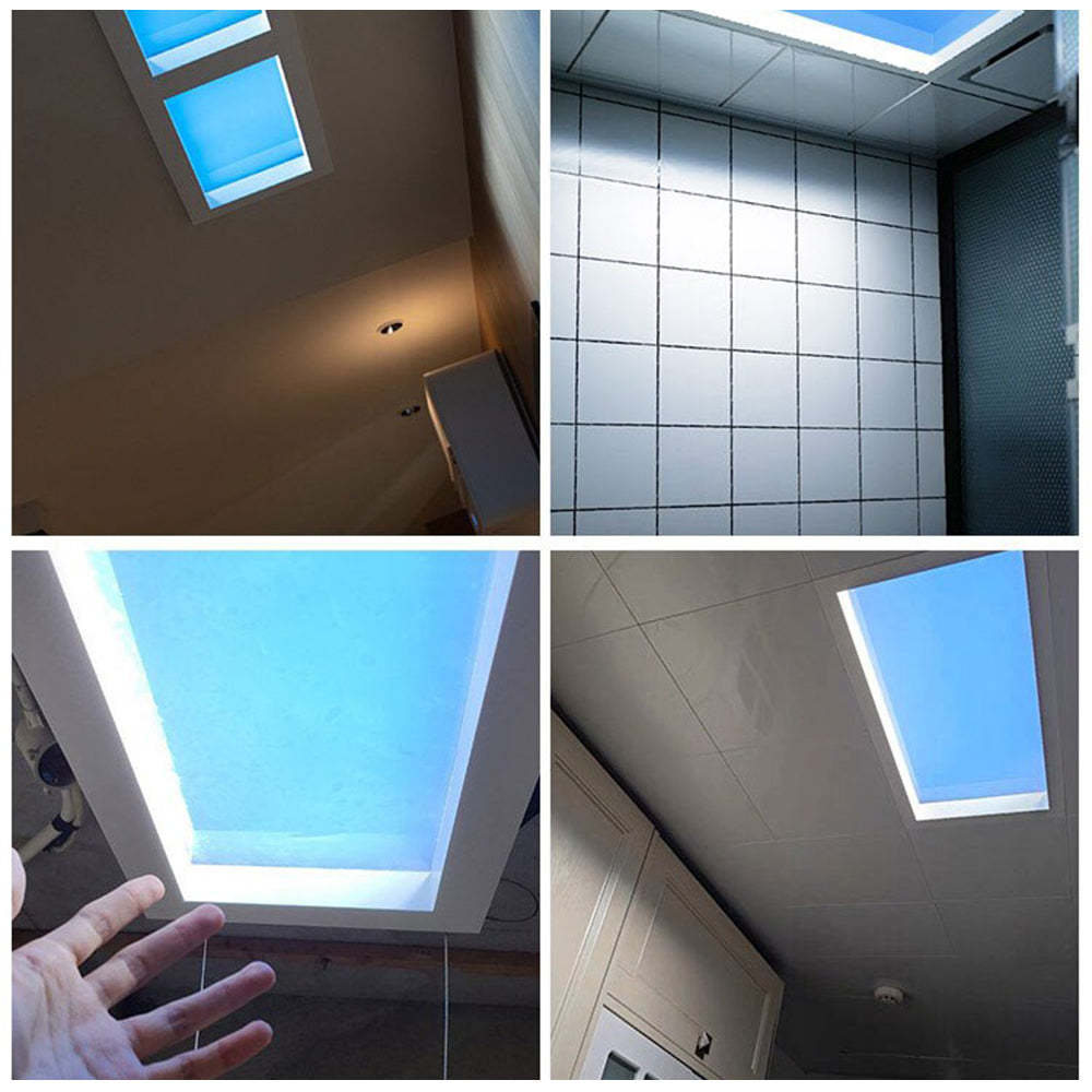 Edge modern blue ceiling light in multiple room settings