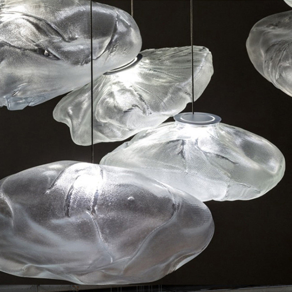 Byers minimalist glass pendant lights, cloud-like design.
