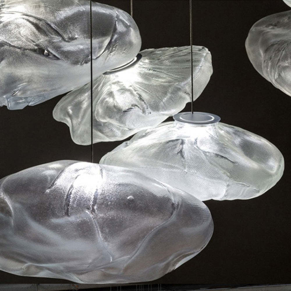 Byers minimalist glass pendant lights, cloud-like design.