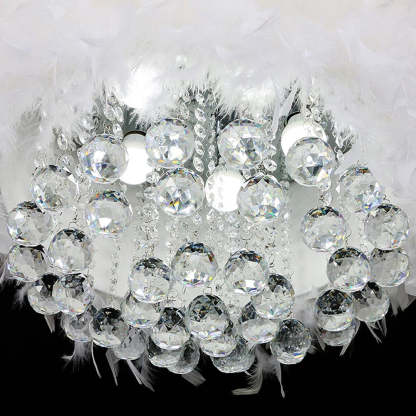 O'Moore Crystal and Feather Chandelier Close-up