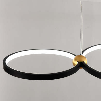 Arisha ring pendant light: black and gold minimalist lighting.