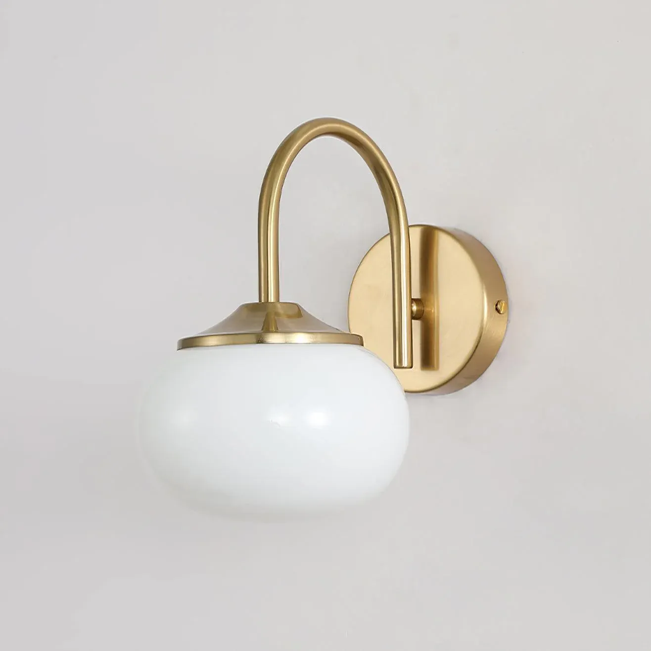 Minimalism White Pink BeigMetal Glass Wall Lamp Bedroom | Las Sola