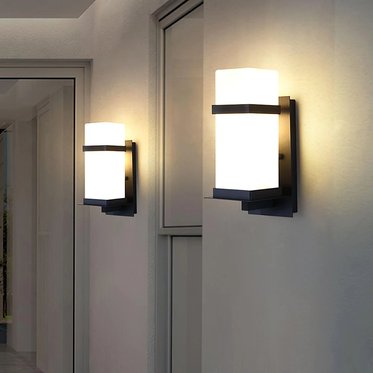 Edge Urban Glass Metal Wall Lamp Garden Park Waterproof