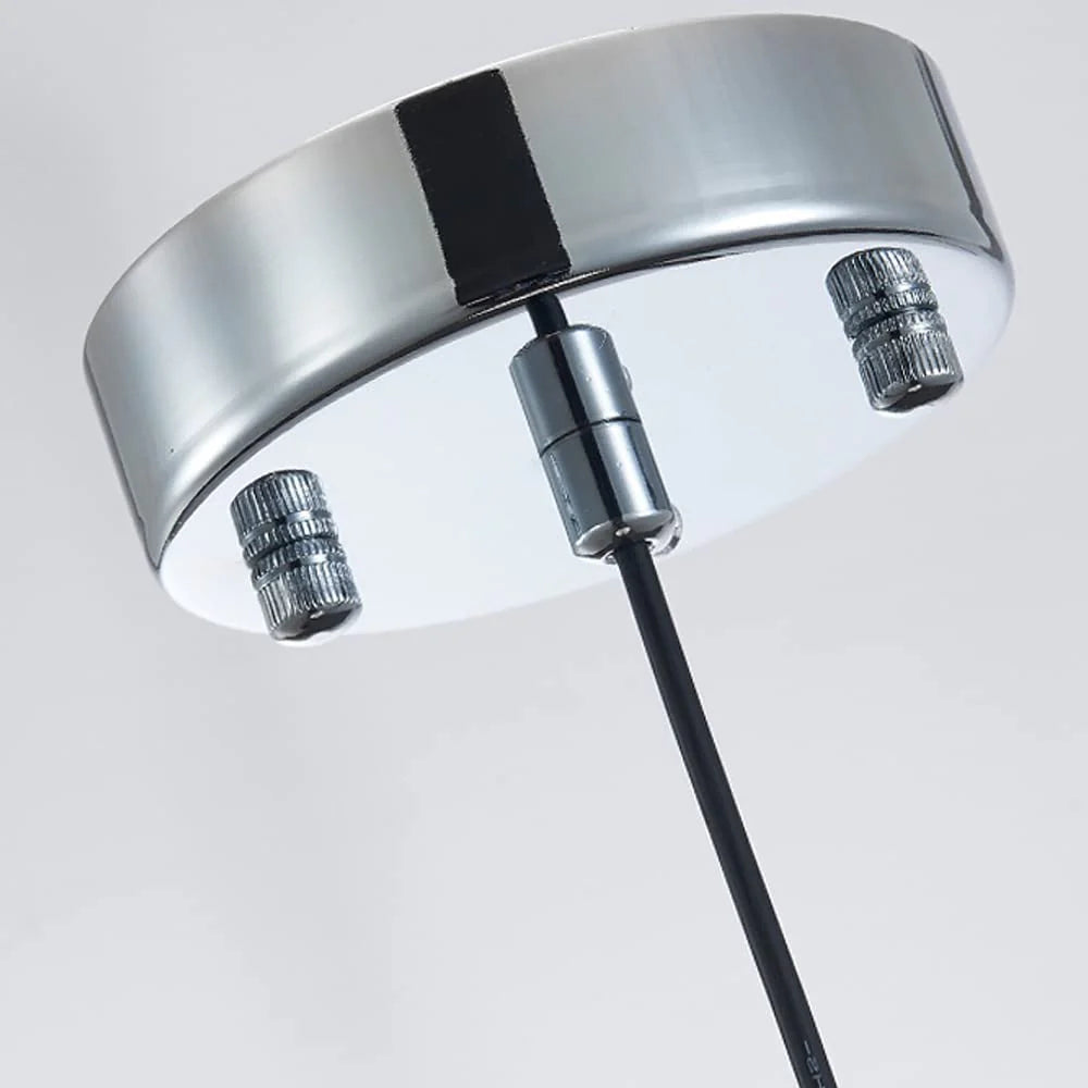 Valentina Pendant Light, chrome ceiling mount and wiring.