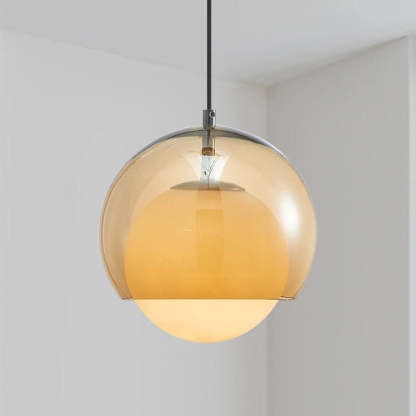 Amber glass pendant light, modern dining room lighting