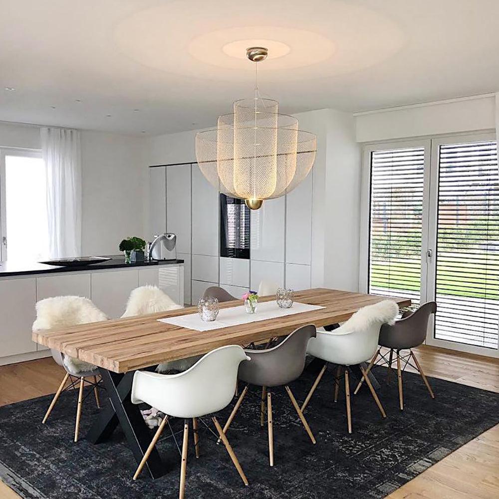 Alessio Unusual Metal Chrome Gold Pendant Light Bedroom Living Room
