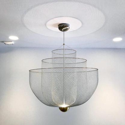 Alessio Unusual Metal Chrome Gold Pendant Light Bedroom Living Room